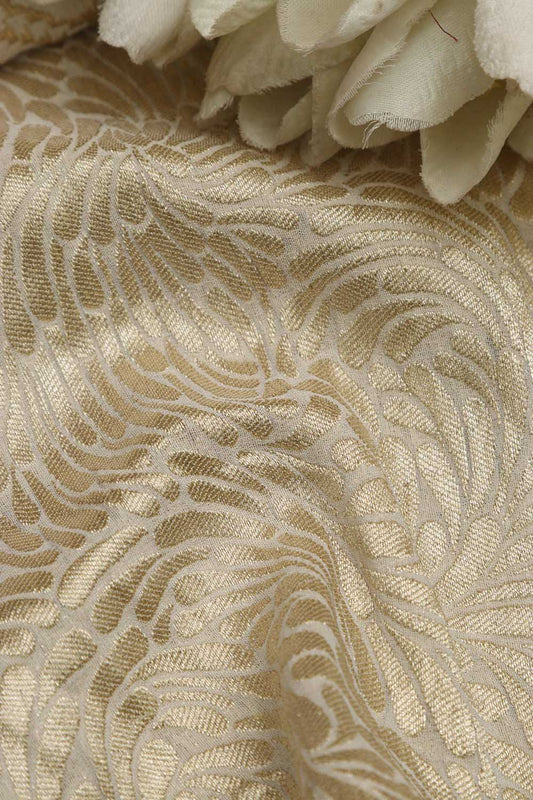 Dyeable Banarasi Georgette Flower Design Fabric ( 2.5 Mtr ) - Luxurion World