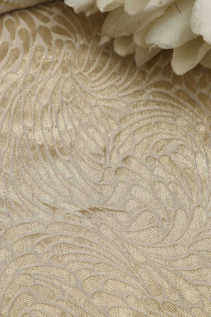 Dyeable Banarasi Georgette Flower Design Fabric ( 2.5 Mtr ) - Luxurion World