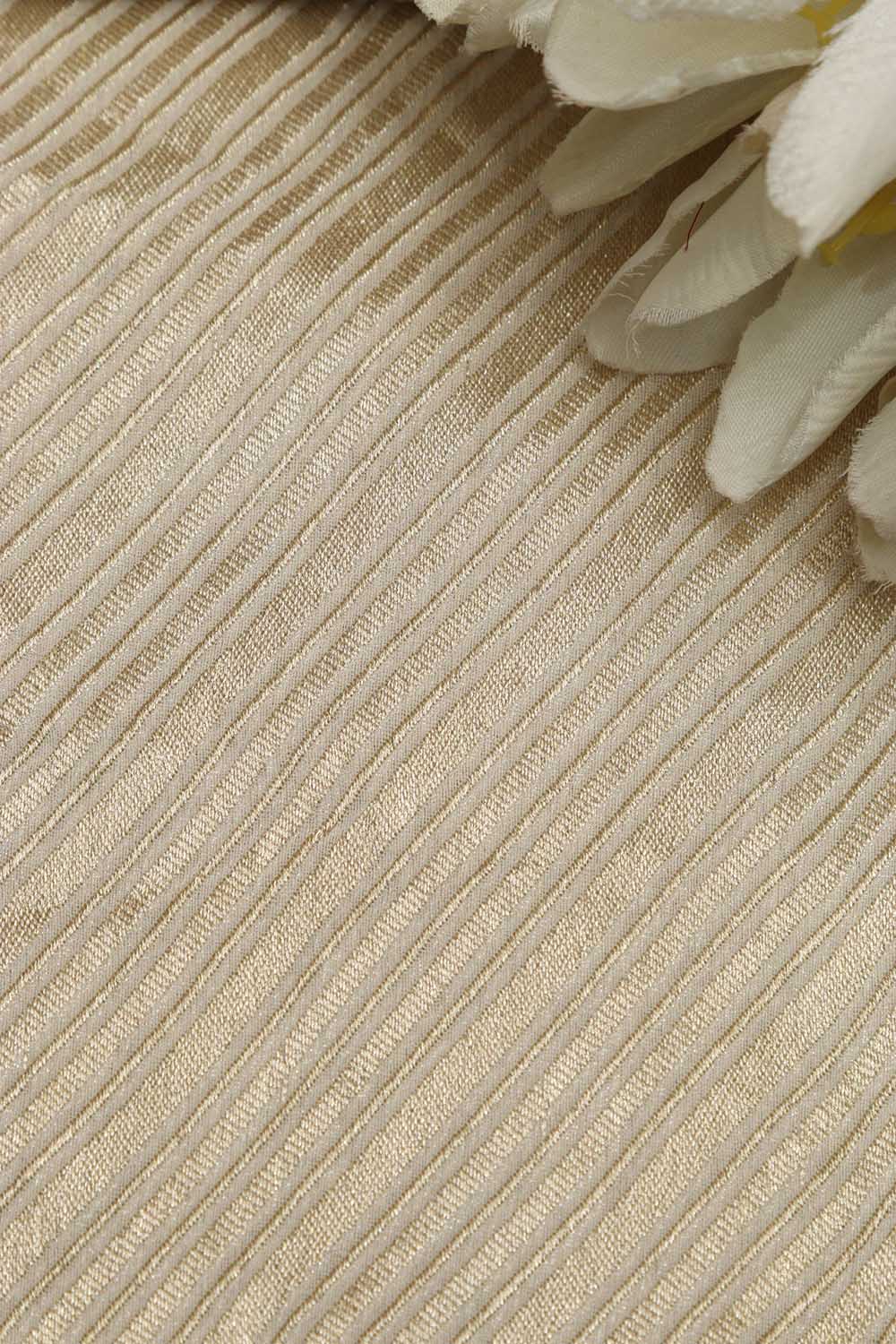 Dyeable Banarasi Georgette Stripe Design Fabric ( 2.5 Mtr ) - Luxurion World