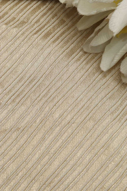 Dyeable Banarasi Georgette Stripe Design Fabric ( 2.5 Mtr ) - Luxurion World