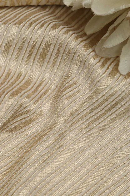 Dyeable Banarasi Georgette Stripe Design Fabric ( 2.5 Mtr ) - Luxurion World