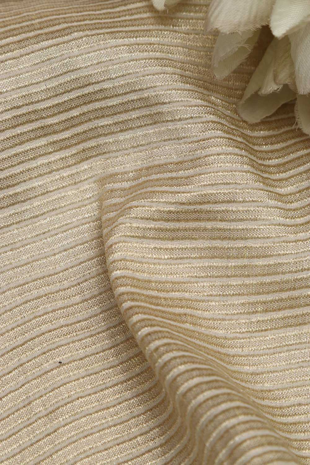 Dyeable Banarasi Georgette Stripe Design Fabric ( 2.5 Mtr ) - Luxurion World