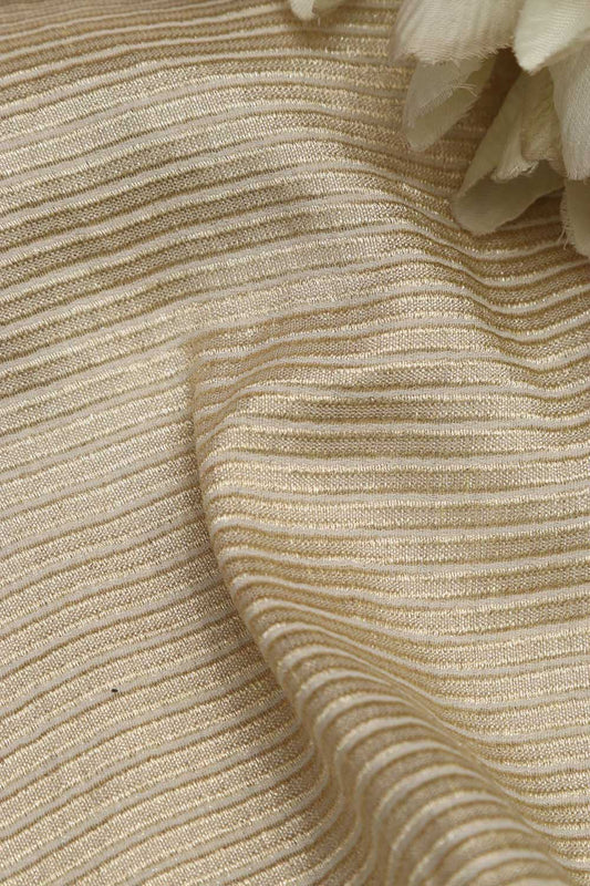 Dyeable Banarasi Georgette Stripe Design Fabric ( 2.5 Mtr ) - Luxurion World