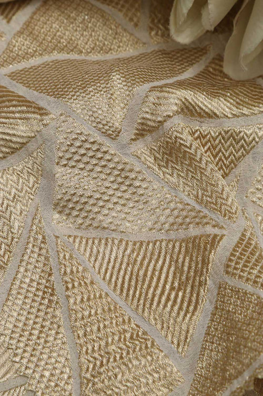 Dyeable Banarasi Georgette Geometric Design Fabric ( 2.5 Mtr ) - Luxurion World