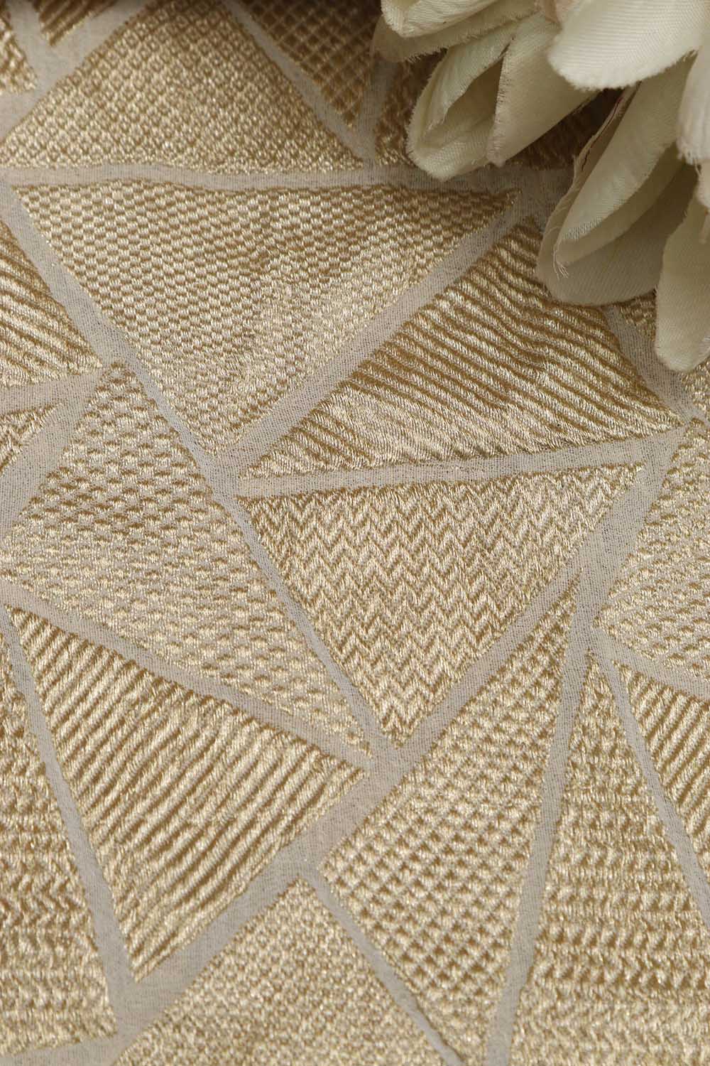 Dyeable Banarasi Georgette Geometric Design Fabric ( 2.5 Mtr ) - Luxurion World