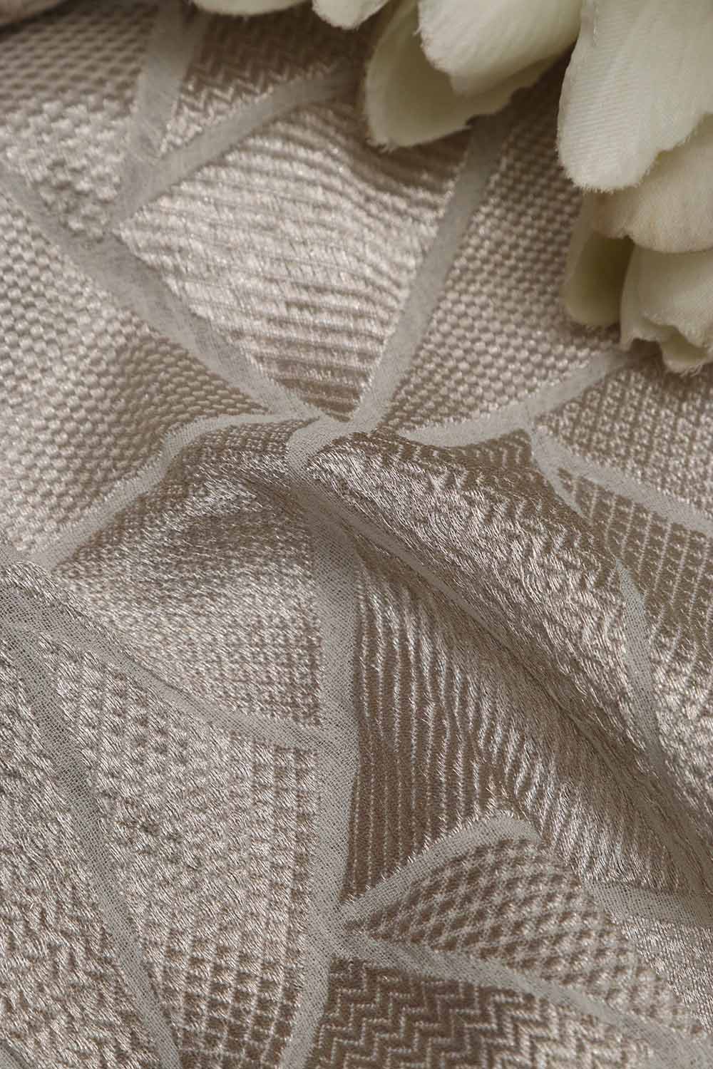 Dyeable Banarasi Georgette Geometric Design Fabric ( 2.5 Mtr ) - Luxurion World