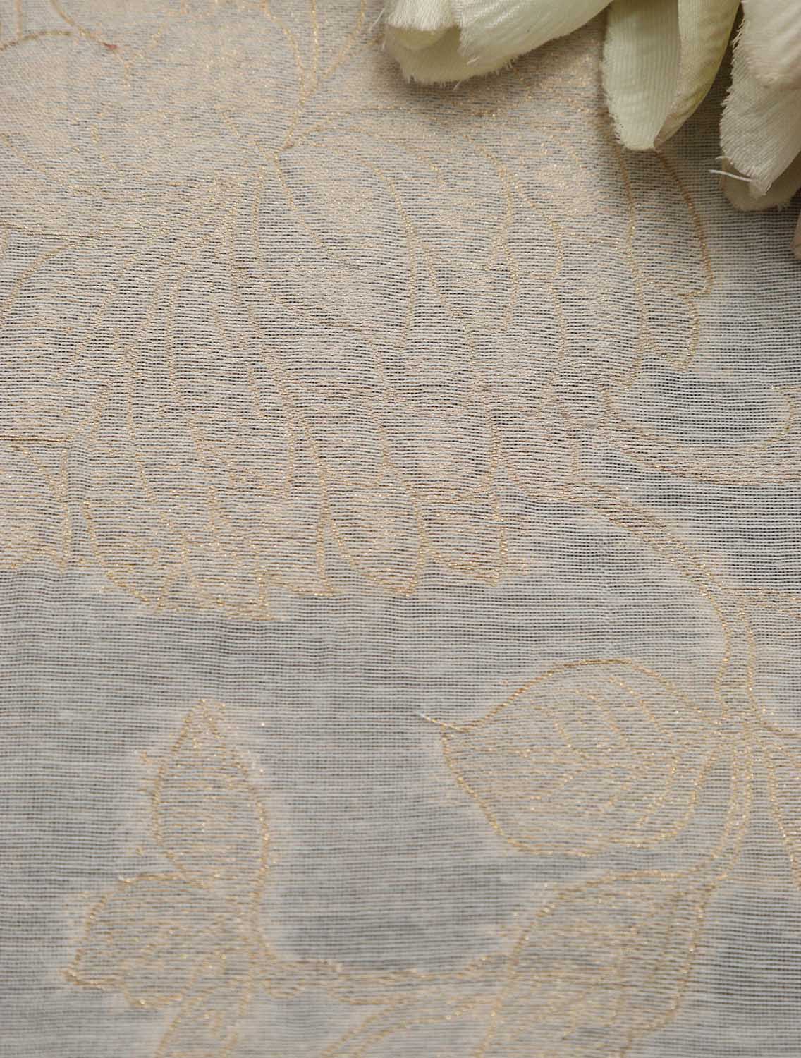 Dyeable Banarasi Cotton Silk Zari Cutwork Fabric ( 2.5 Mtr ) - Luxurion World