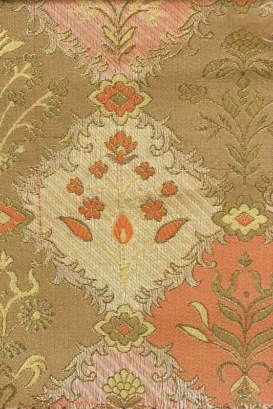 Multicolor Banarasi Satin Brocade Fabric - Luxurion World