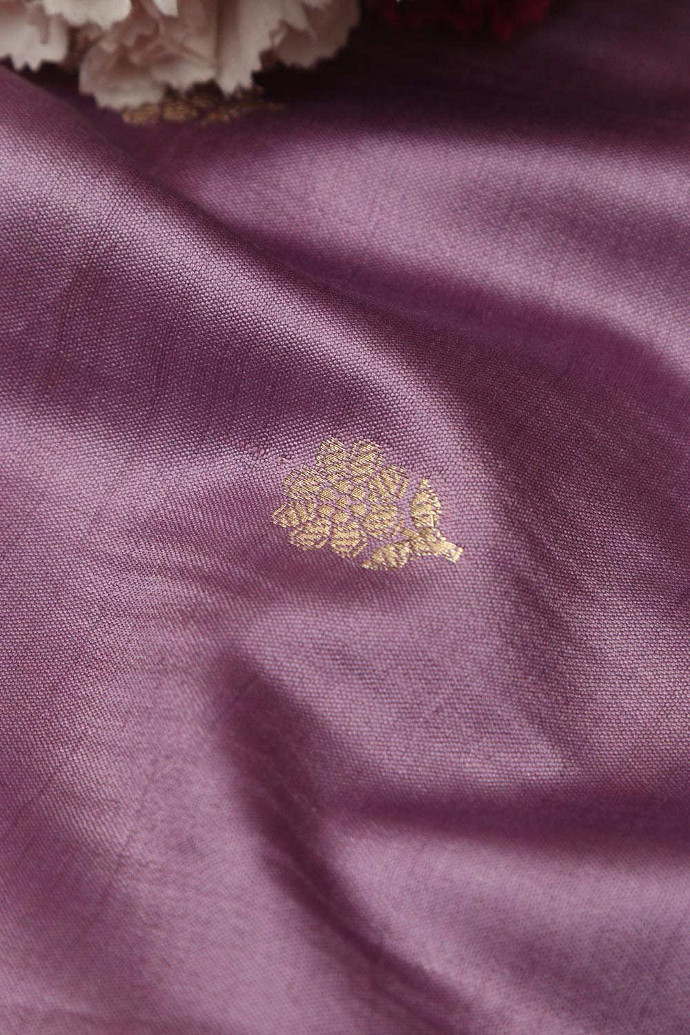 Elegant Purple Banarasi Handloom Chiniya Silk Fabric ( 2.5 Mtr ) - Luxurion World