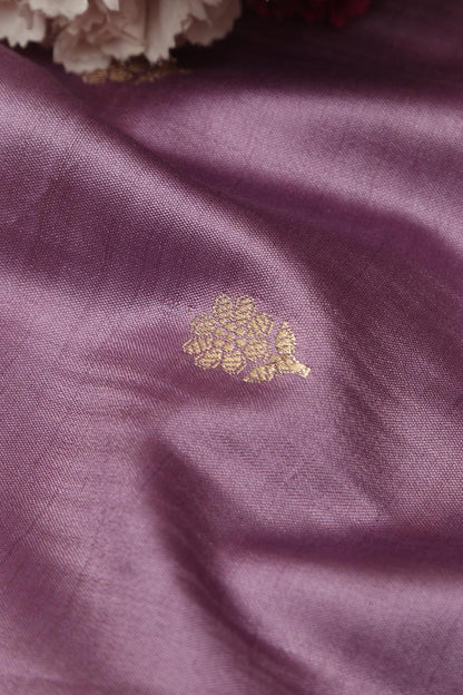 Elegant Purple Banarasi Handloom Chiniya Silk Fabric ( 2.5 Mtr ) - Luxurion World
