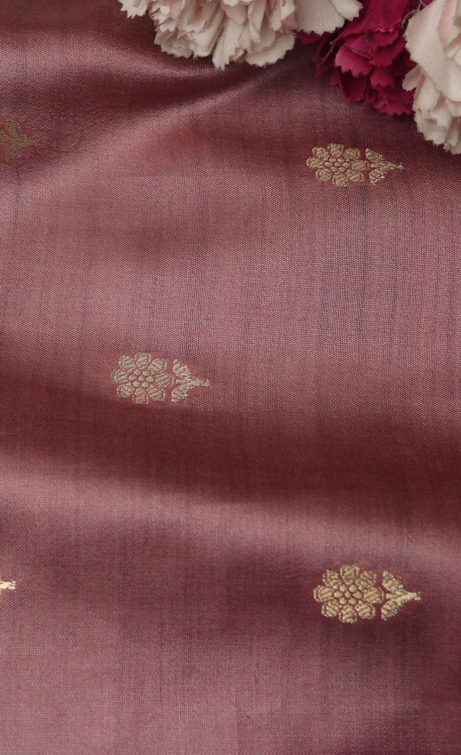 Elegant Pink Banarasi Handloom Chiniya Silk Fabric ( 1Mtr ) Sample - Luxurion World