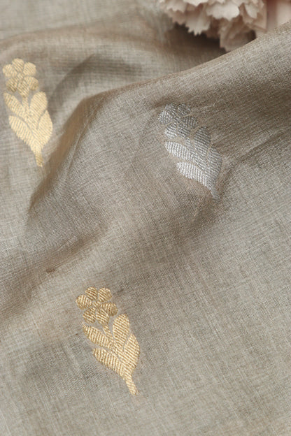 Exquisite Pastel Banarasi Handloom Tussar Silk Sona Roopa Fabric ( 2.5 Mtr ) - Luxurion World