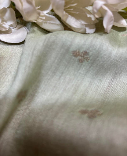 Elegant Pastel Banarasi Handloom Moonga Silk Fabric ( 2.5 Mtr ) - Luxurion World