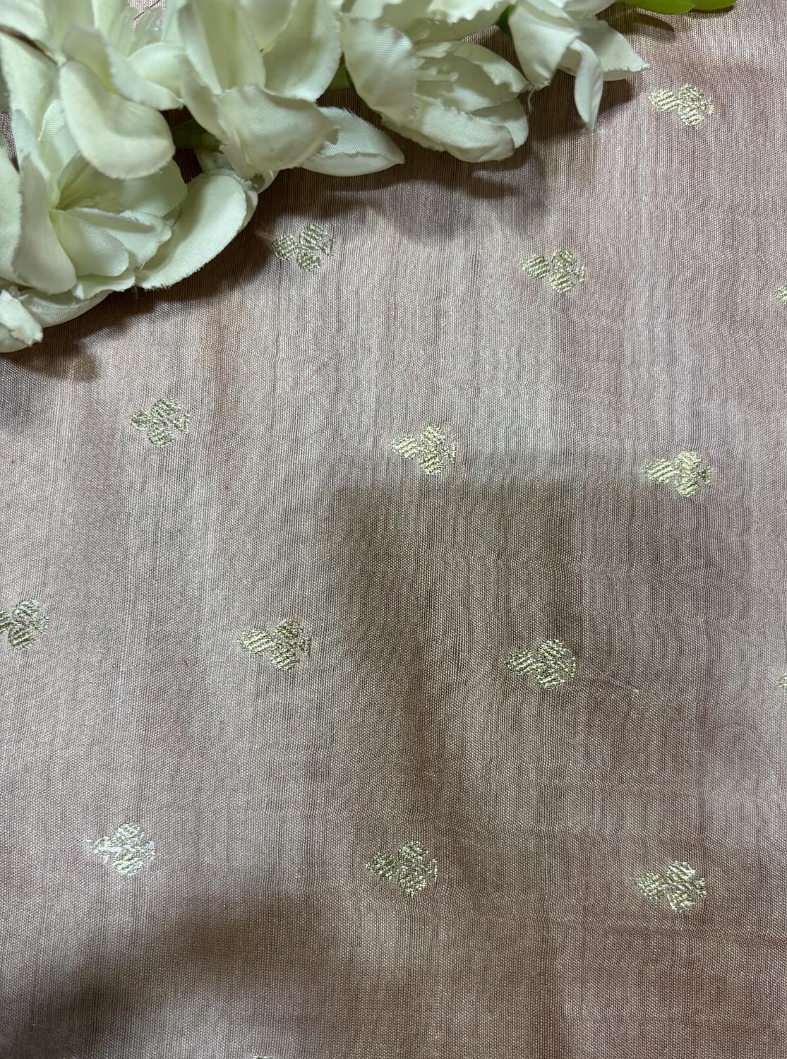 Pink Banarasi Handloom Moonga Silk Fabric ( 2.5 Mtr ) - Luxurion World