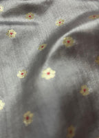 Elegant Grey Banarasi Handloom Chiniya Silk Fabric ( 2.5 Mtr ) - Luxurion World