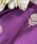 Elegant Purple Banarasi Handloom Chiniya Silk Fabric ( 2.5 Mtr ) - Luxurion World