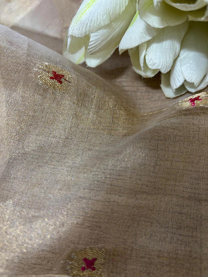 Dyeable Banarasi Handloom Tissue Silk Fabric ( 2.5 Mtr ) - Luxurion World