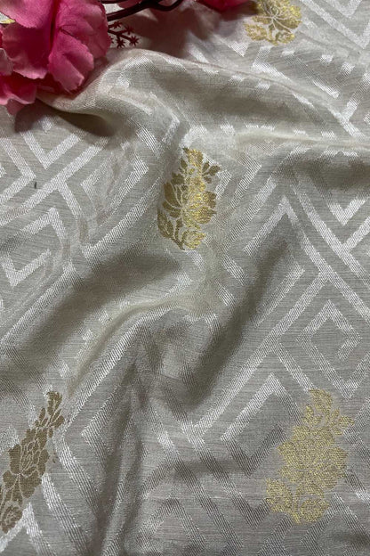 Dyeable Banarasi Handloom Moonga Silk Fabric ( 2.5 Mtr ) - Luxurion World