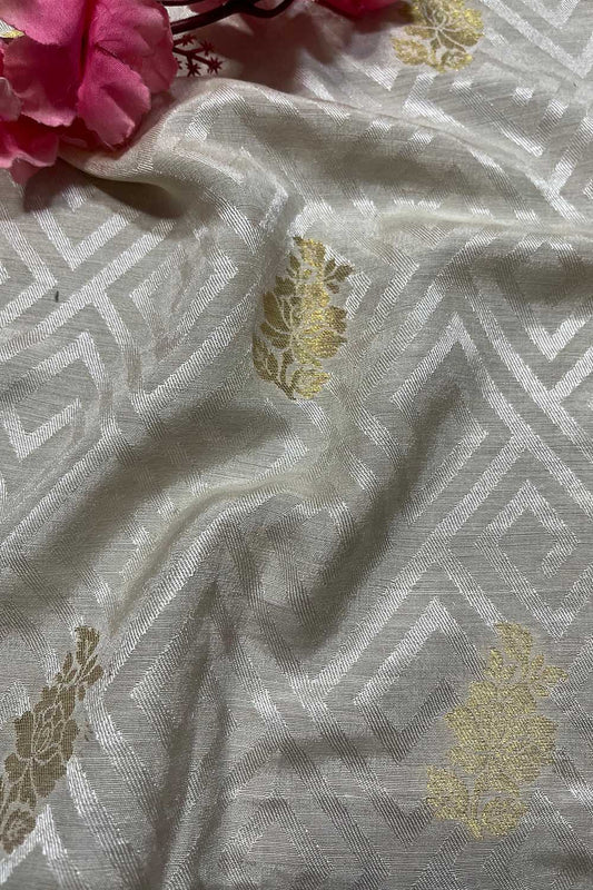 Dyeable Banarasi Handloom Moonga Silk Fabric ( 2.5 Mtr ) - Luxurion World