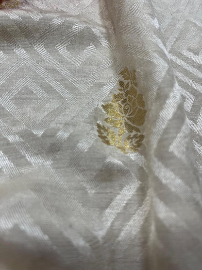 Dyeable Banarasi Handloom Moonga Silk Fabric ( 2.5 Mtr ) - Luxurion World