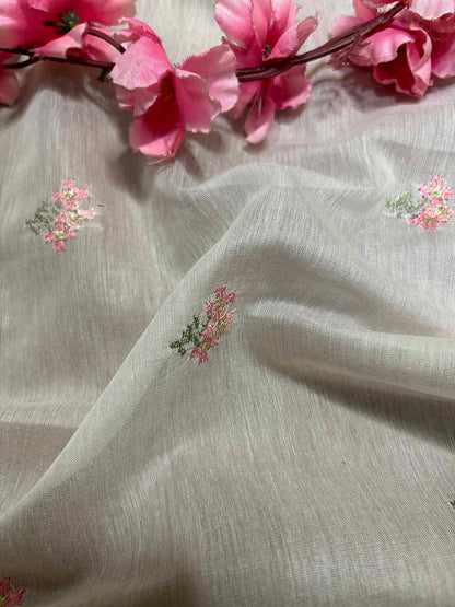 Dyeable Banarasi Handloom Mul Cotton Fabric ( 2.5 Mtr ) - Luxurion World