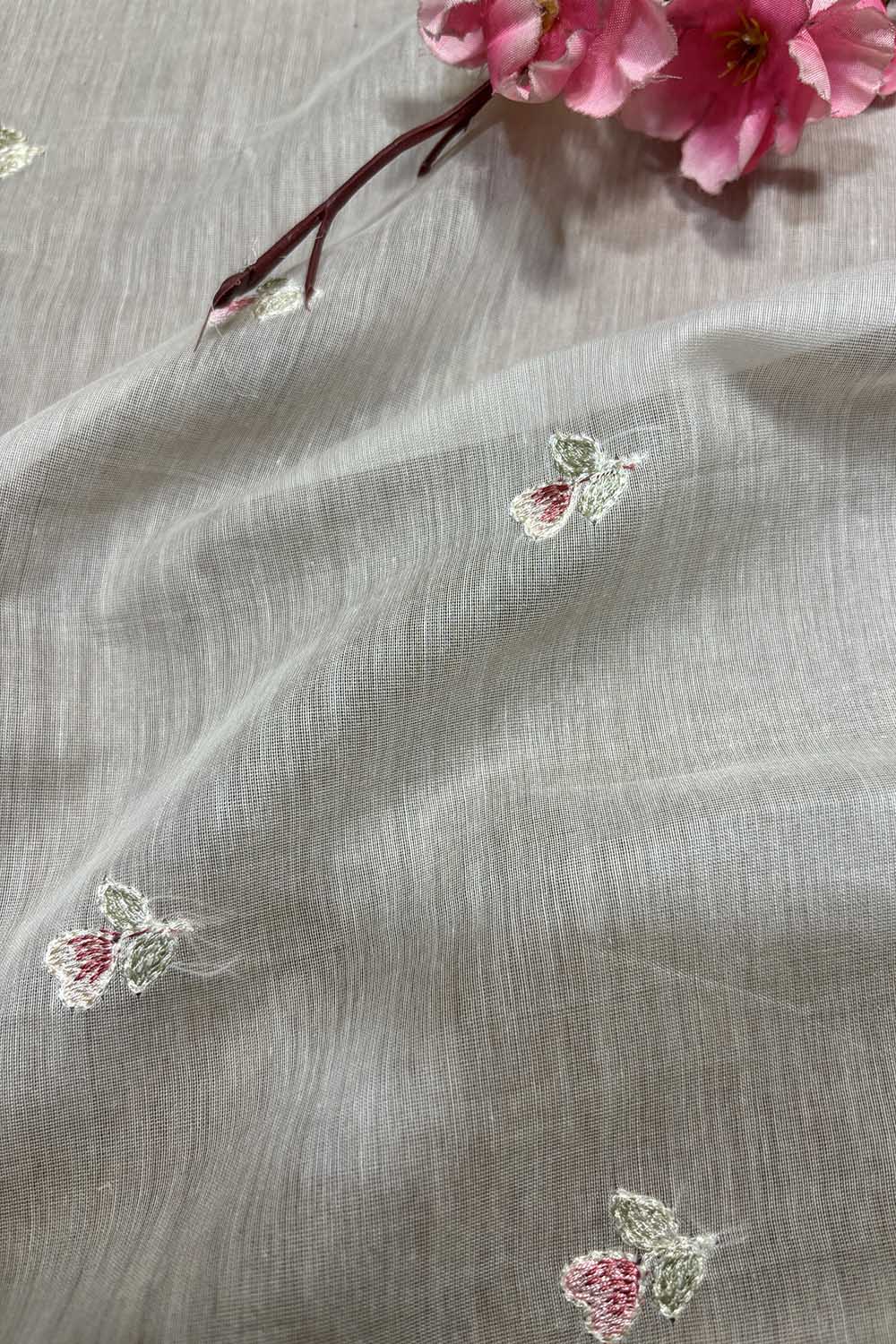 Dyeable Banarasi Handloom Mul Cotton Fabric ( 2.5 Mtr ) - Luxurion World