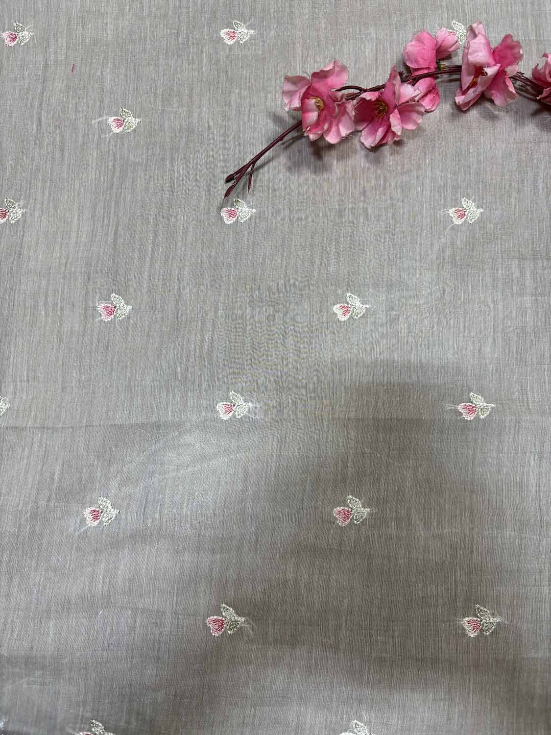 Dyeable Banarasi Handloom Mul Cotton Fabric ( 2.5 Mtr ) - Luxurion World
