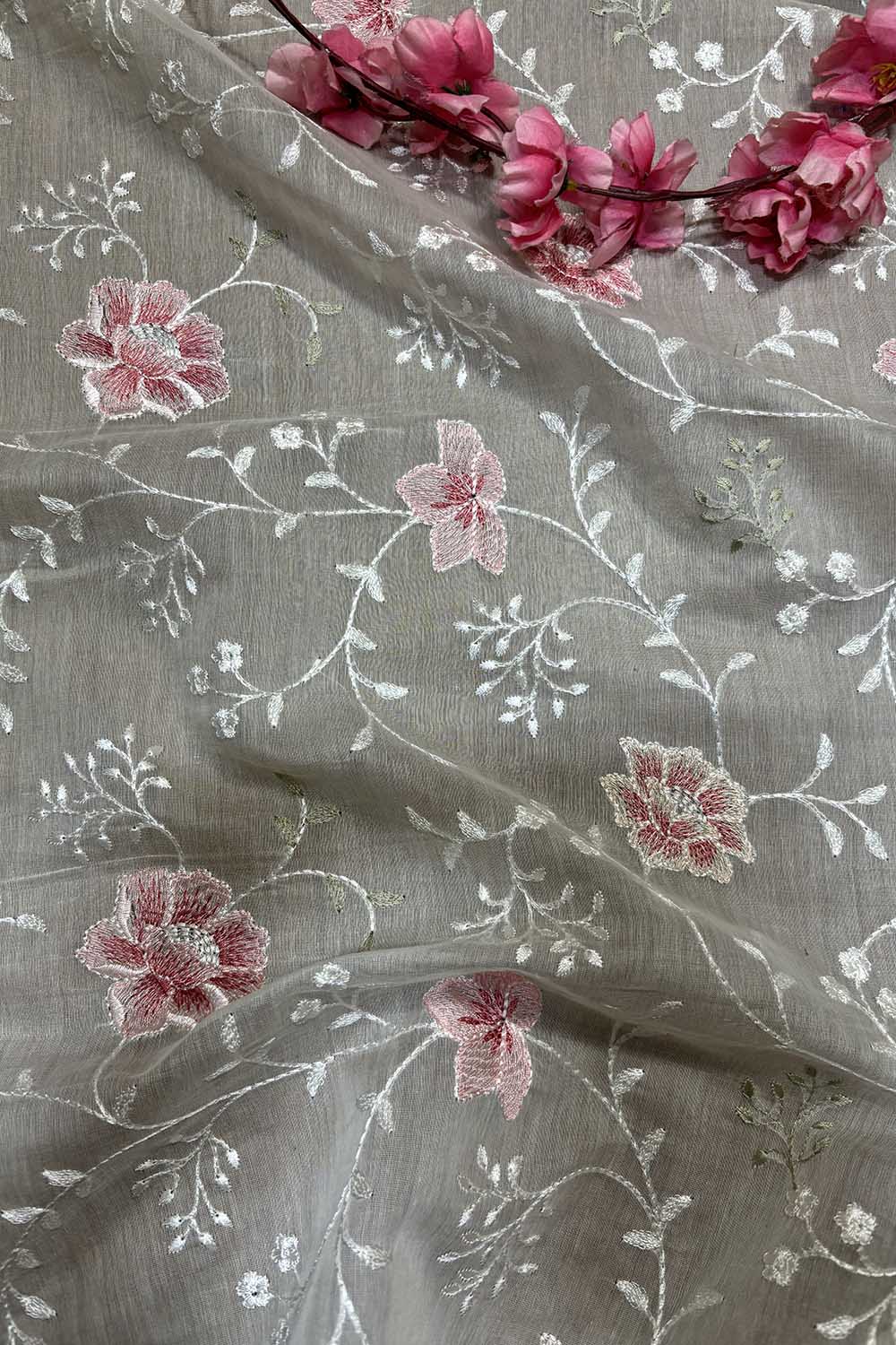 Dyeable Banarasi Handloom Mul Cotton Fabric ( 2.5 Mtr ) - Luxurion World
