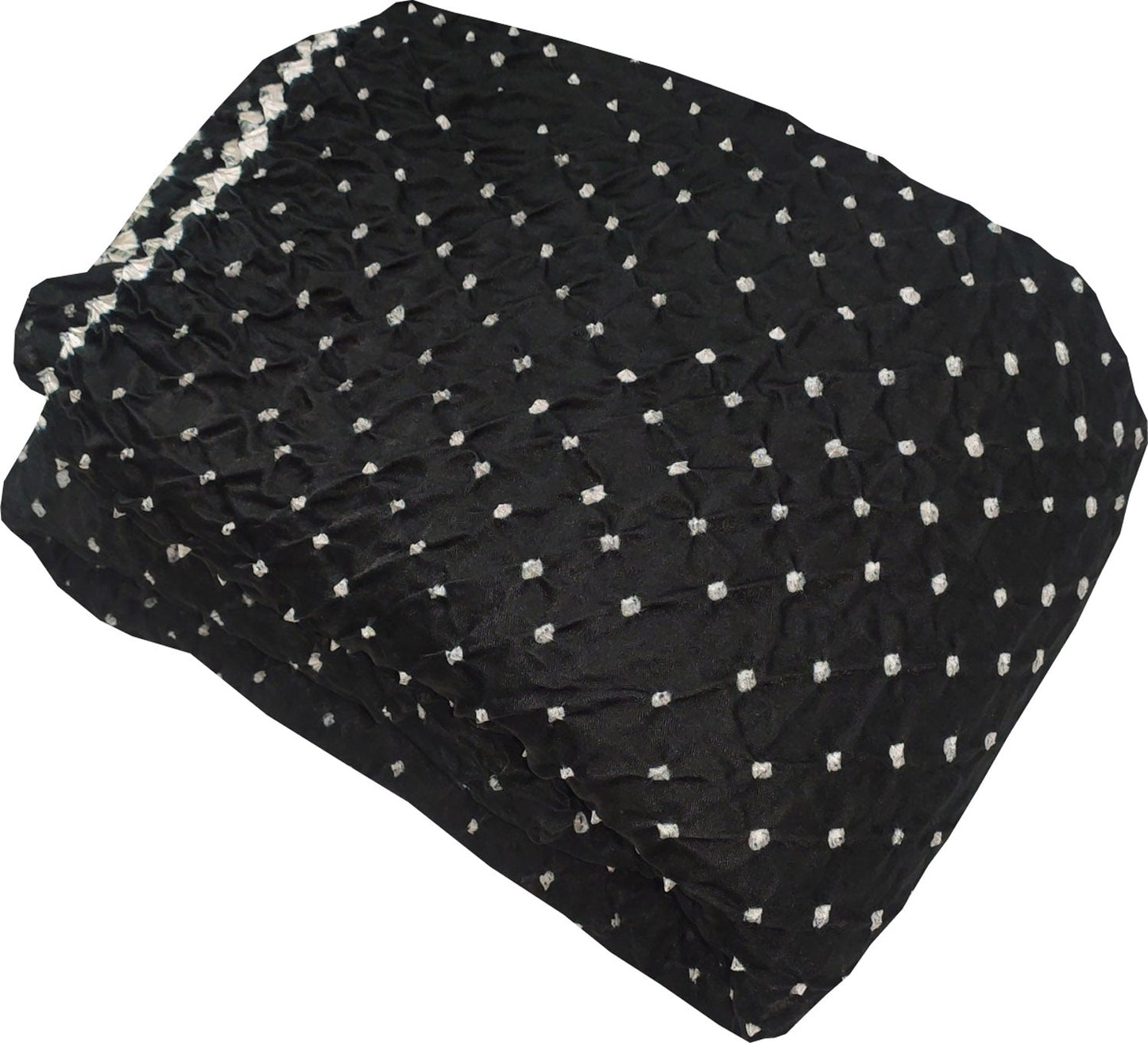 Black Bandhani Gajji Silk Fabric - Luxurious and Elegant ( 6 Mtr ) - Luxurion World