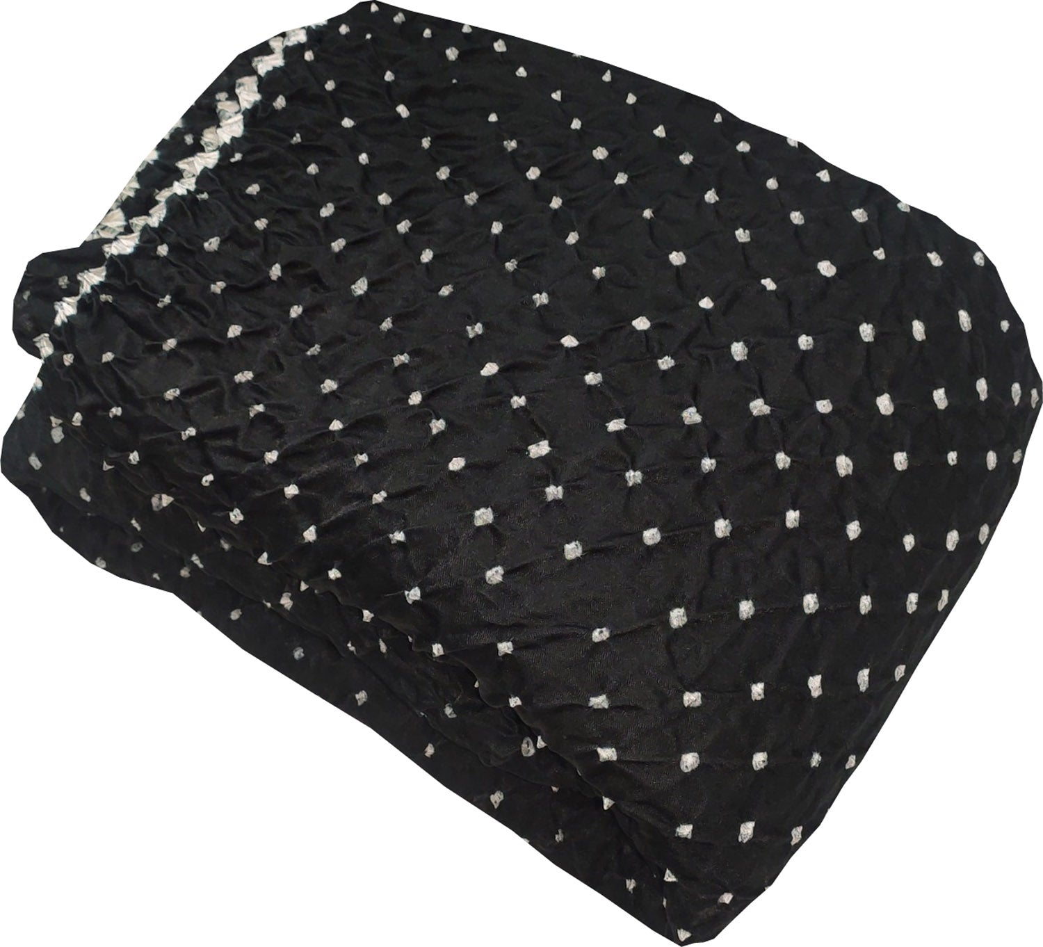 Black Bandhani Gajji Silk Fabric - Luxurious and Elegant ( 6 Mtr ) - Luxurion World