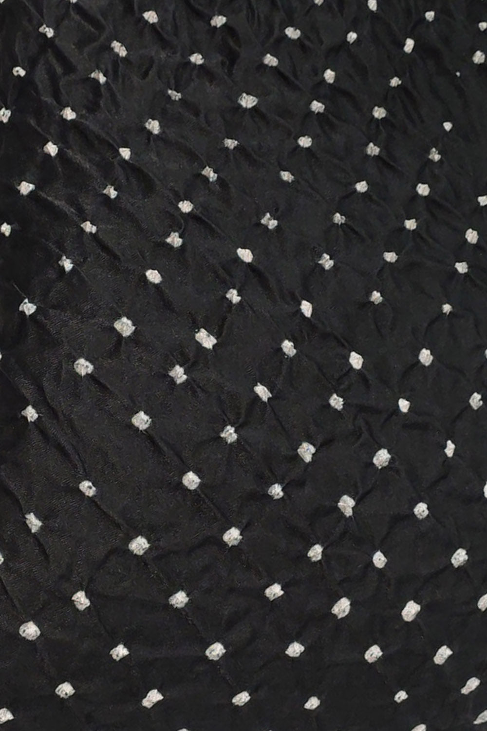 Black Bandhani Gajji Silk Fabric - Luxurious and Elegant ( 6 Mtr ) - Luxurion World