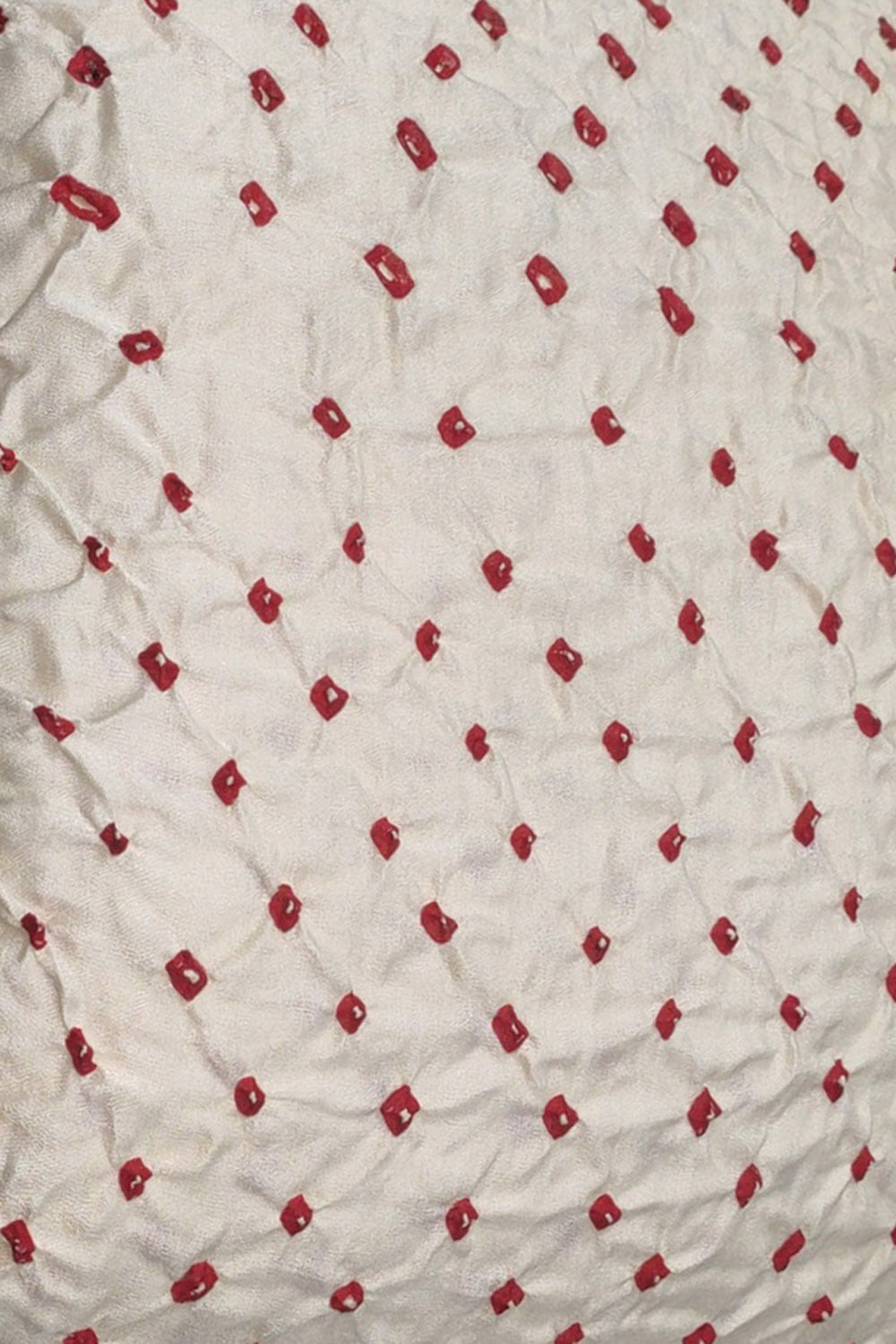 Luxurious Off White Bandhani Gajji Silk Fabric ( 6 Mtr ) - Luxurion World