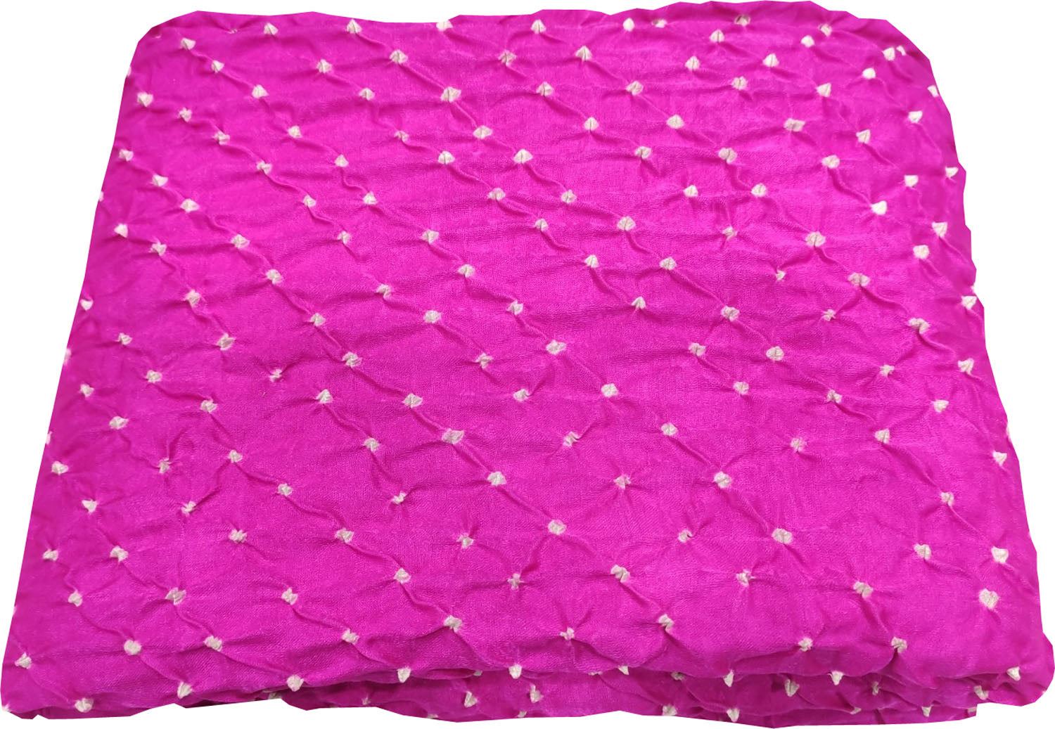 Beautiful Pink Bandhani Gajji Silk Fabric ( 6 Mtr ) - Luxurion World
