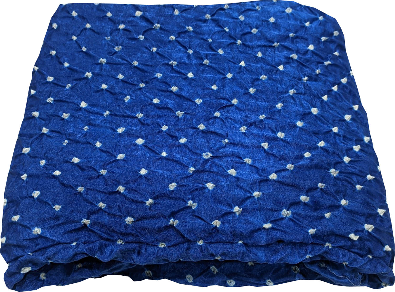 Blue Bandhani Gajji Silk: Luxurious Fabric for You ( 6 Mtr ) - Luxurion World