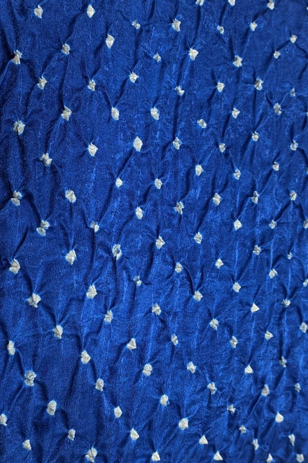 Blue Bandhani Gajji Silk: Luxurious Fabric for You ( 6 Mtr ) - Luxurion World
