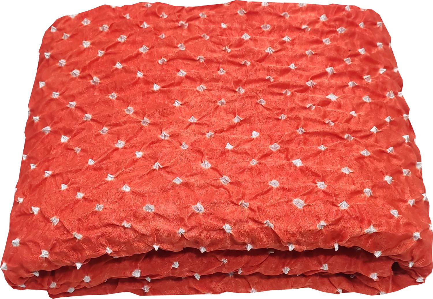 Elegant Orange Bandhani Gajji Silk Fabric ( 6 Mtr ) - Luxurion World