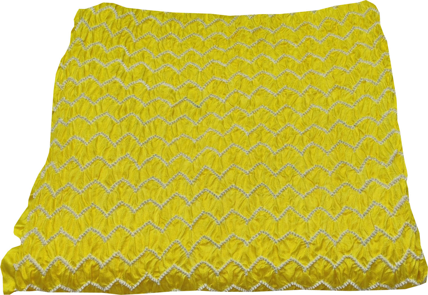 Yellow Bandhani Gajji Silk Fabric - Vibrant and Luxurious ( 6 Mtr ) - Luxurion World