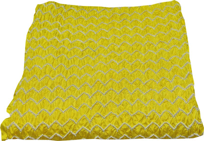 Yellow Bandhani Gajji Silk Fabric - Vibrant and Luxurious ( 6 Mtr ) - Luxurion World