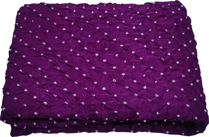 Exquisite Purple Bandhani Gajji Silk Fabric ( 6 Mtr ) - Luxurion World