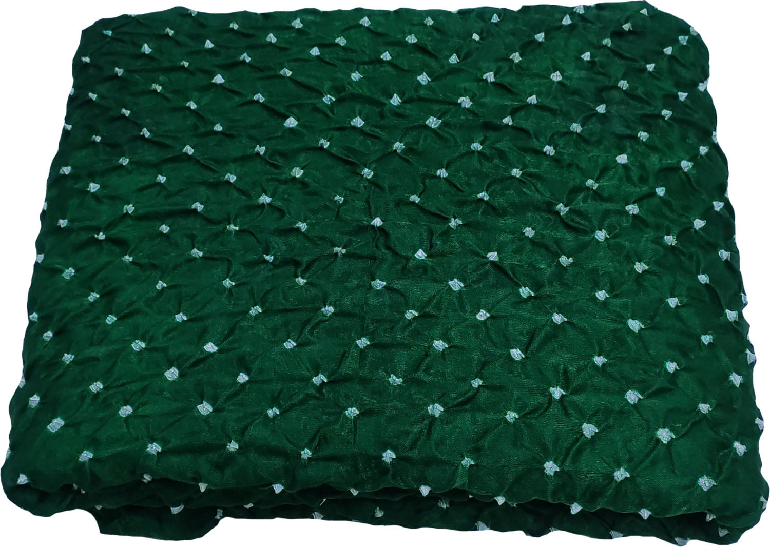 Green Bandhani Gajji Silk Fabric - Pure Elegance ( 6 Mtr ) - Luxurion World