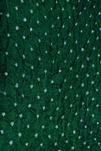 Green Bandhani Gajji Silk Fabric - Pure Elegance ( 6 Mtr ) - Luxurion World