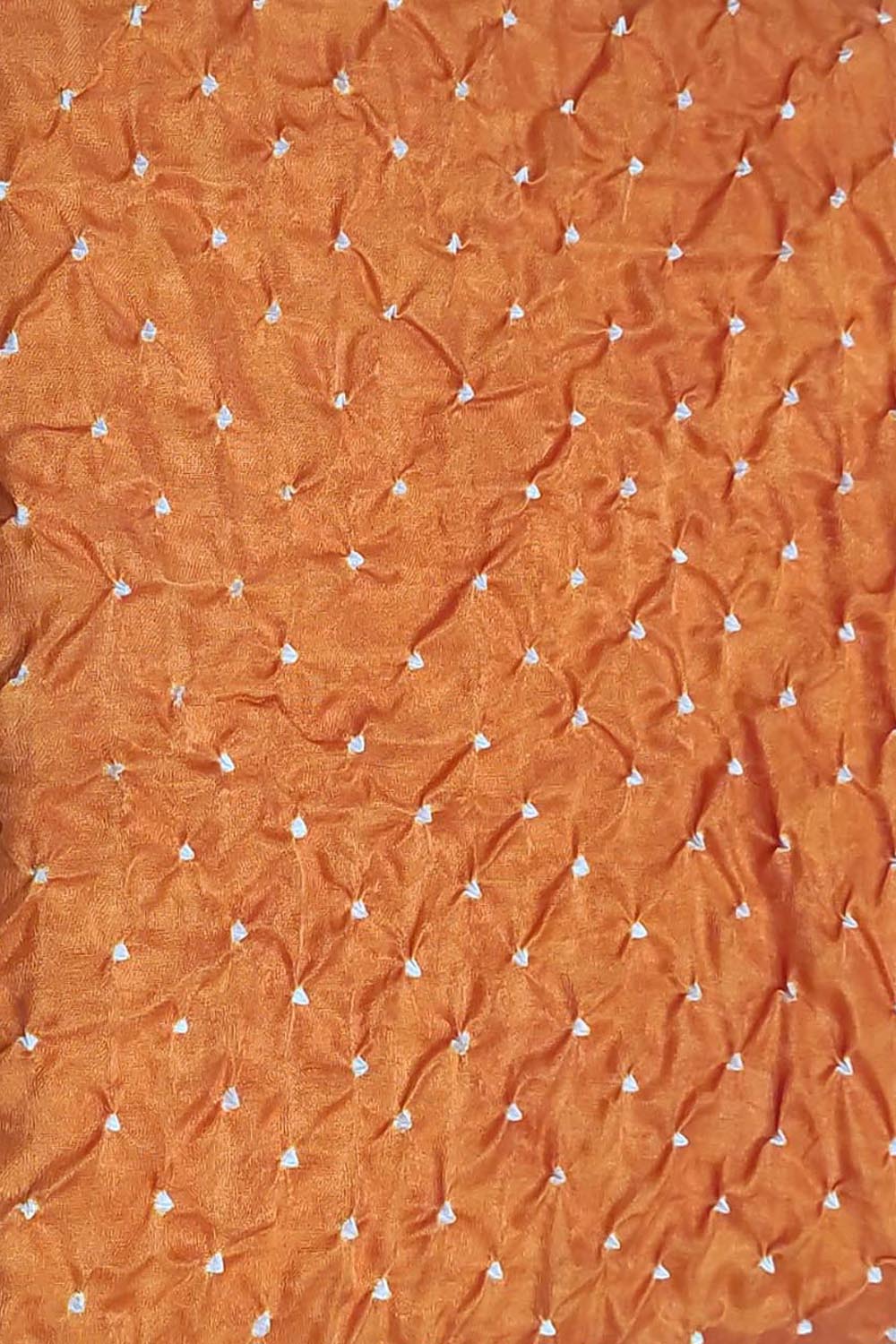 Vibrant Orange Bandhani Gajji Silk Fabric ( 6 Mtr ) - Luxurion World