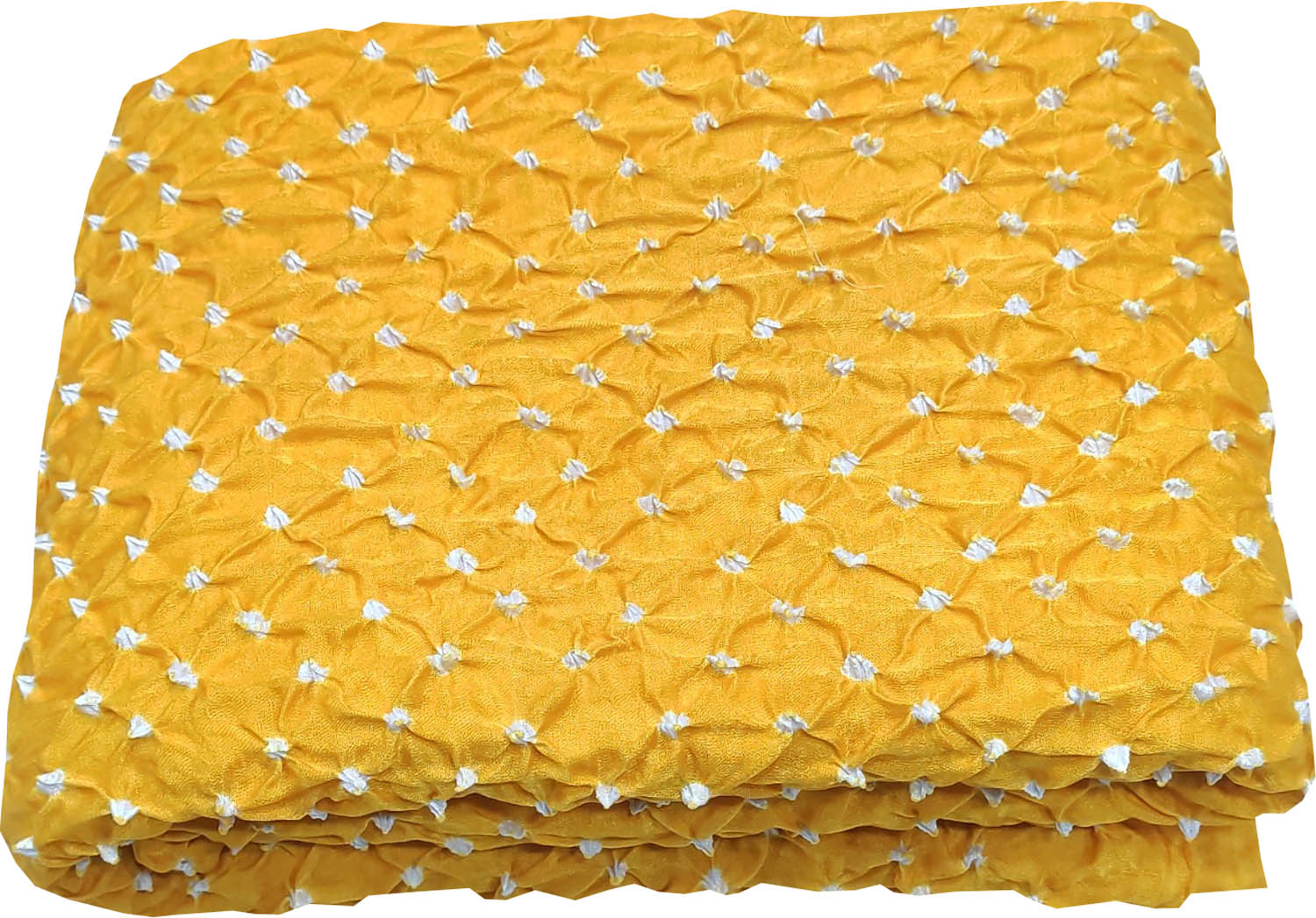 Yellow Bandhani Gajji Silk: Vibrant and Luxurious Fabric ( 6 Mtr ) - Luxurion World