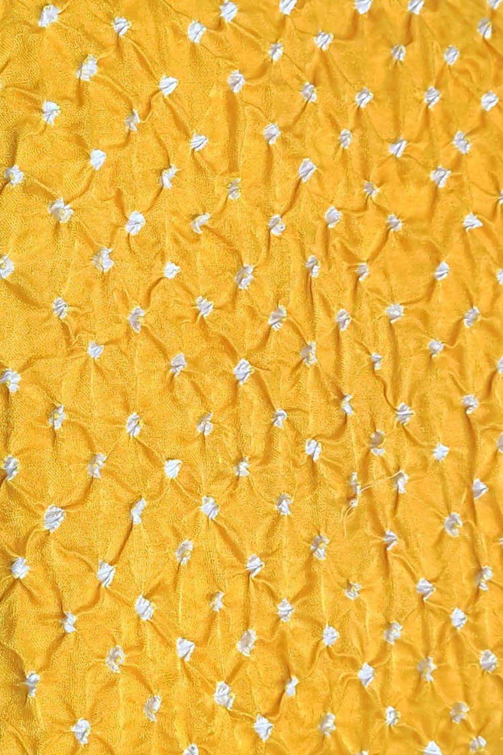 Yellow Bandhani Gajji Silk: Vibrant and Luxurious Fabric ( 6 Mtr ) - Luxurion World