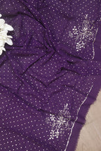 Purple Pure Georgette Mukaish Work Blouse Fabric: Elegant and Stylish for Any Occasion - Luxurion World