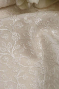 Dyeable Chikankari Embroidered Silk Fabric (3 Mtr ) - Luxurion World