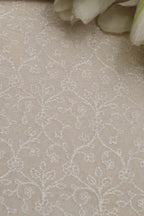 Dyeable Chikankari Embroidered Silk Fabric (3 Mtr ) - Luxurion World