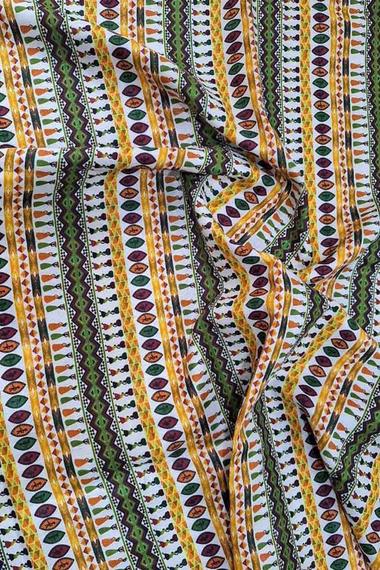 Vibrant Multicolor Digital Printed Pure Linen Fabric for Fashionable Attire - Luxurion World