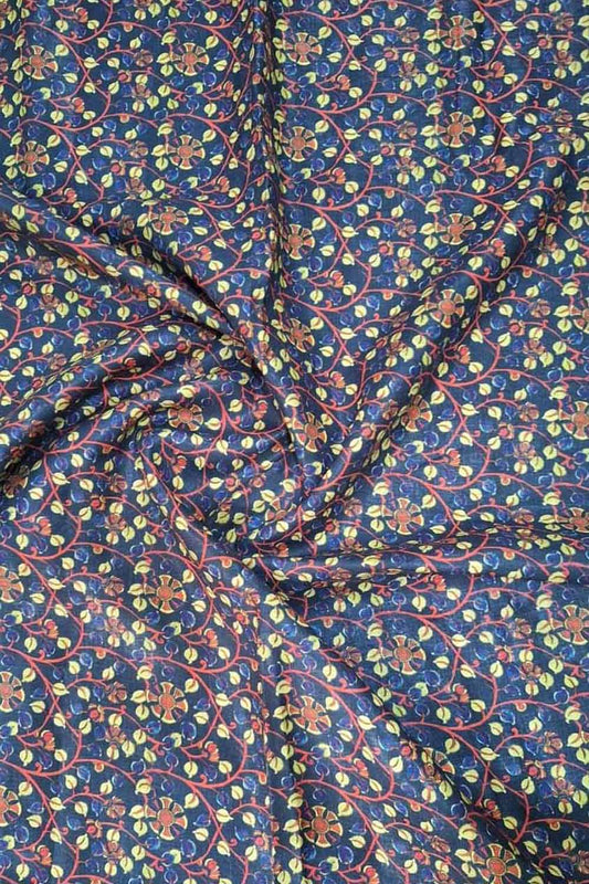 Stunning Blue Linen Fabric with Digital Print for Fashionable Attire - Luxurion World