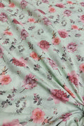 Vibrant Green Cotton Fabric with Digital Print - Luxurion World
